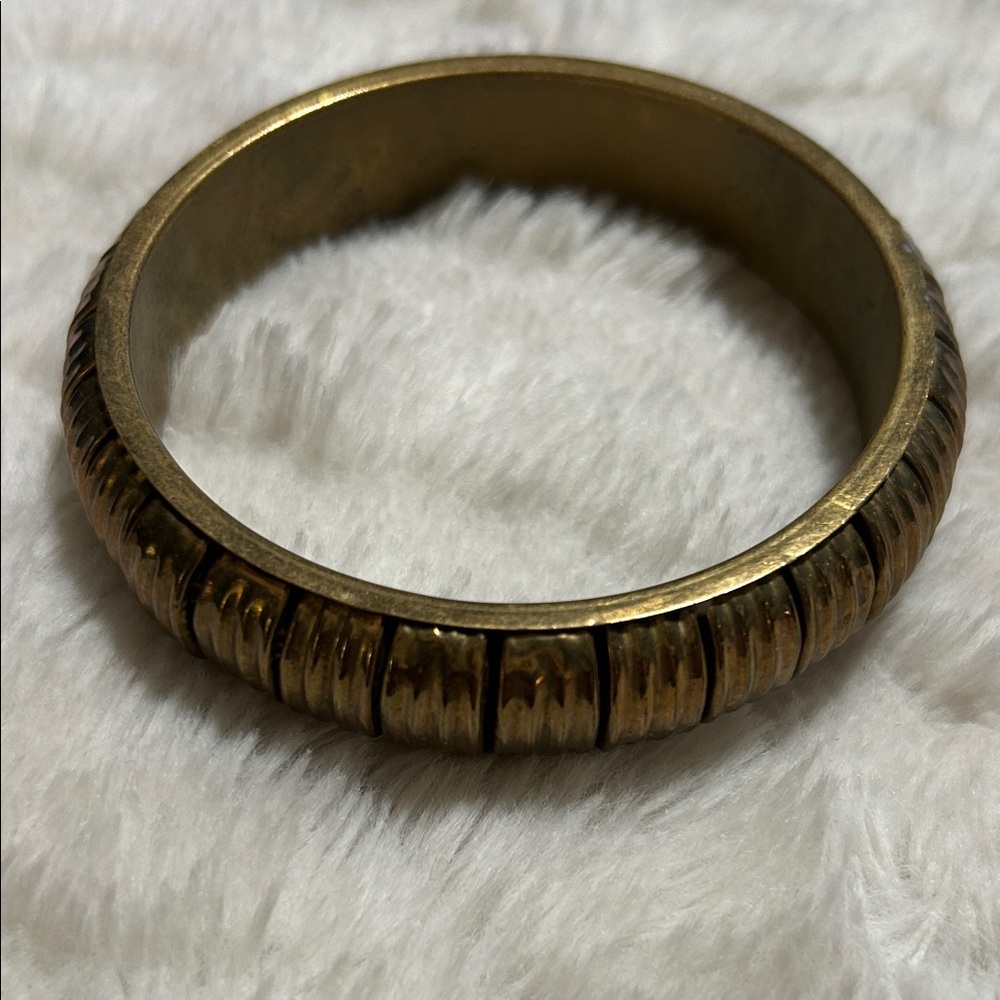 Gold Textured Bangle Bracelet